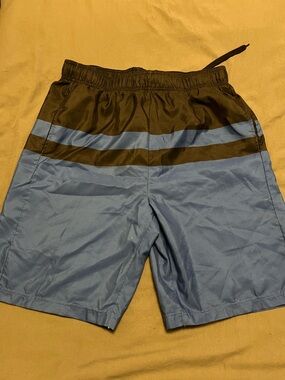 Men's Blue and Black Swim Trunks - Lightweight Quick-Dry